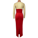 Vestido Longo Faixa na Cintura Costa Nua Tereza