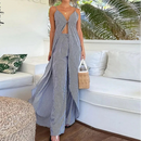 Conjunto Listrado Kafta com Abertura Central Fellinne | Elegância Livre